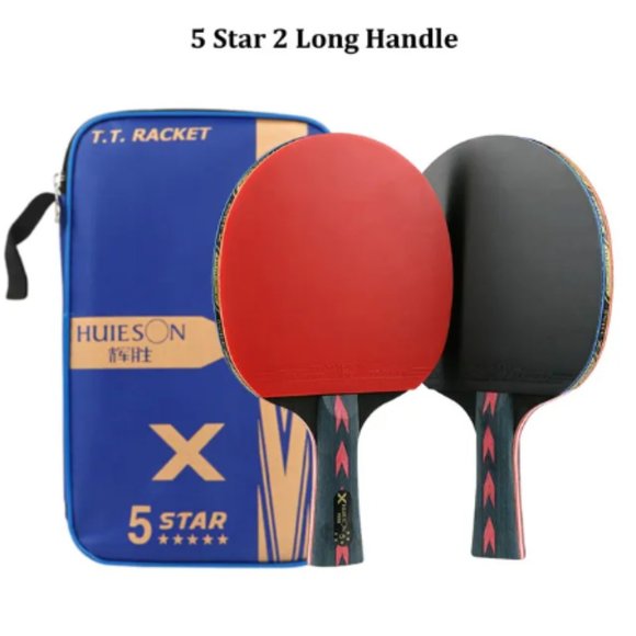 2pc Ping Pong Rackets Set 5 Star Offensive Table Tennis Racket with Fine Contr - Picture 7 of 15